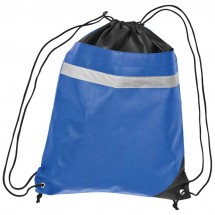 Non-Woven Gym-Bag mit reflektierendem Streifen - blau