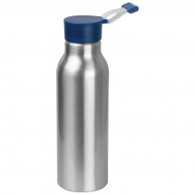 Metallflasche mit Silikondeckel - blau
