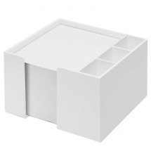 Zettelbox mit Köcher - weiß