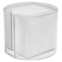 Zettelbox mit Köcher, rund - glasklar