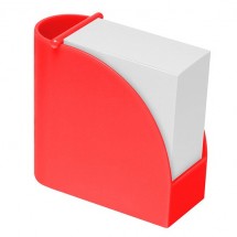 Designer-Zettelbox mit integriertem Köcher  - rot/rot