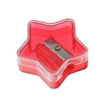 Bleistiftspitzer-Sternform - glasklar/rot-transparent