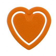 Zettelklammer Herzform - orange