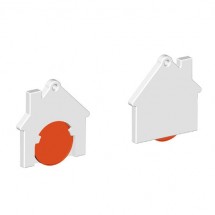 Chiphalter mit 1 Euro-Chip Haus - orange/weiß