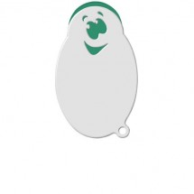 Chiphalter mit 1 Euro-Chip Smiley - grün/weiß