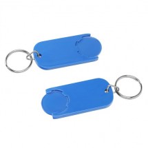 Chiphalter mit 1 Euro-Chip mit Schlüsselring - blau/blau