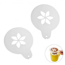 Cappuccino-Schablone Blume - gefrostet glasklar
