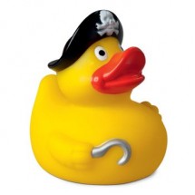 Quietsche-Ente Pirat mit Hut - gelb