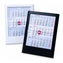 Kunststoff-Tischkalender Standard  6-sprachig-schwarz