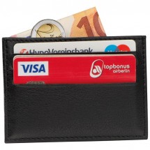 RFID Kreditkartenetui aus Leder - schwarz