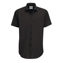 Poplin Shirt Smart Short Sleeve / Men - Black