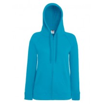 Lady-Fit Lightweight Hooded Sweat Jacket - Azure Blue