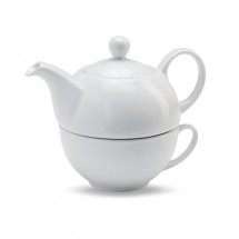Teekanne und Tasse Set TEA TIME - weiß