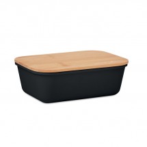 THRUSDAY Lunchbox mit Bambus-Deckel schwarz