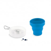 Faltbarer Silikon Becher CUP PILL - blau