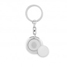Schlüsselring mit Münzhalter FLAT RING - silber glänzend