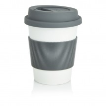 PLA Kaffeebecher, weiß/grau
