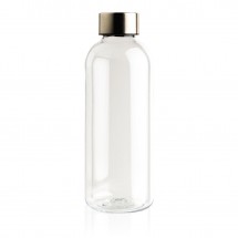 Auslaufsichere Trinkflasche mit Metalldeckel, transparent
