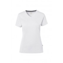 HAKRO Cotton Tec Damen V-Shirt - weiß