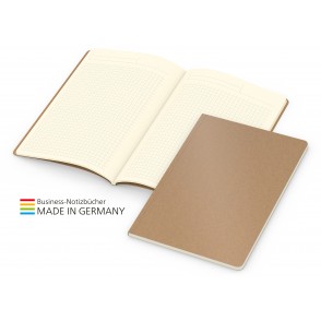 Softcover-Copy-Book Creme bestseller A5, braun,Prägung schwarz-glänzend inkl.