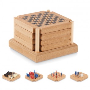 COASTGAME Untersetzer-Set mit Spielen, Wood