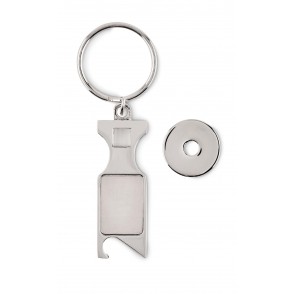 TOKEU Schlüsselring mit Münzhalter, Dull silver