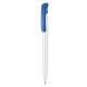 Kugelschreiber CLEAR SHINY - weiss/azur-blau