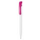 Kugelschreiber CLEAR SHINY - weiss/fuchsia-pink