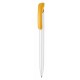 Kugelschreiber CLEAR SHINY - weiss/apricot-gelb