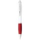 Nash Kugelschreiber weißem Schaft mit farbigem Griff - rot / weiss