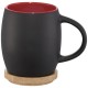 Hearth Keramiktasse mit Holz Deckel/Untersetzer - schwarz,rot