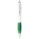 Nash Kugelschreiber weißem Schaft mit farbigem Griff - grün / weiss