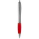 Nash Kugelschreiber silberner Schaft mit farbigem Griff - rot / silber