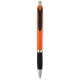 Turbo einfarbiger Kugelschreiber mit Gummigriff- orange/schwarz