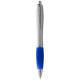 Nash Kugelschreiber silberner Schaft mit farbigem Griff - blau / silber