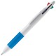 Kugelschreiber mit 4 Schreibfarben - Weiss / Blau