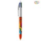 BIC® 4 Colours Fine Kugelschreiber + Lanyard, weiß/orange