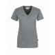 Damen-V-Shirt Classic-grau meliert