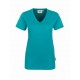 Damen-V-Shirt Classic-smaragd