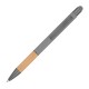 Kugelschreiber mit Griffzone aus Bambus, silbergrau