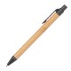 Kugelschreiber aus Weizenstroh und Bambus, schwarz