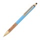 Kugelschreiber mit Korkgriffzone, hellblau