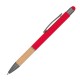 Kugelschreiber mit Griffzone aus Bambus, rot