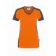 Damen-V-Shirt Contrast Performance-orange/anthrazit