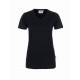 Damen-V-Shirt Contrast Performance-schwarz/anthrazit