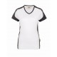 Damen-V-Shirt Contrast Performance-weiß/anthrazit
