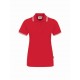 Damen-Poloshirt Twin-Stripe-rot/weiß