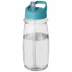 H2O Pulse 600 ml Sportflasche mit Ausgussdeckel - transparent/aquablau