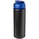 Baseline® Plus grip 750 ml Sportflasche mit Klappdeckel - schwarz/blau