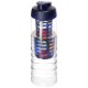 H2O Treble 750 ml Flasche mit Klappdeckel und Infusor- transparent/blau